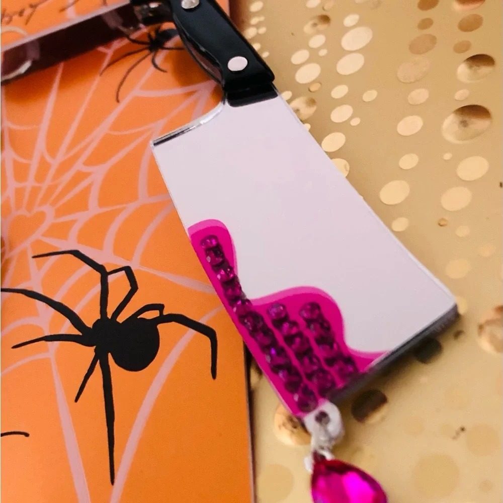 Authentic Betsey Johnson Earrings - Halloween Cleaver, Dangle Rhinestone NWT